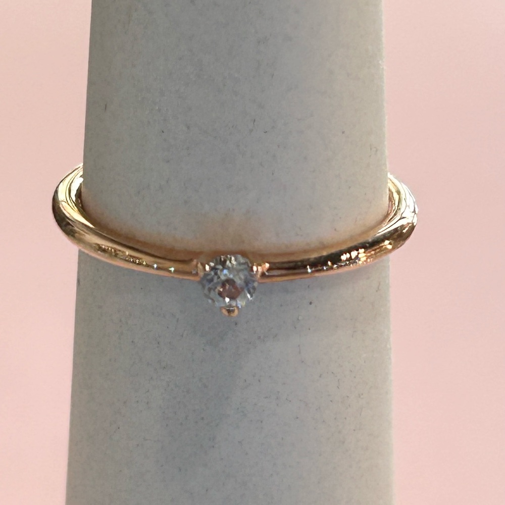 RETIRED Pandora Rose Light Blue Solitaire Ring